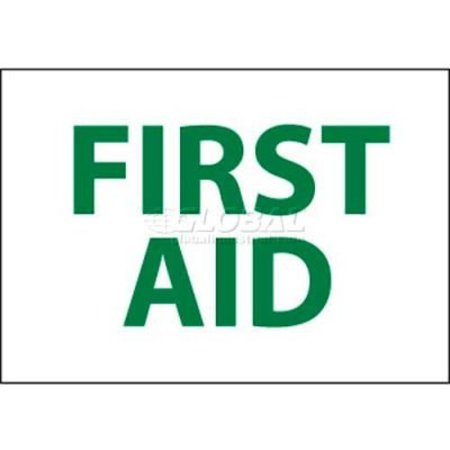 NATIONAL MARKER CO NMC Sign, First Aid, 7in X 10in, White/Green M249P